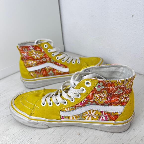 Vans Sk8-Hi Tapered Psychedelic Resort Passion yellow floral High-Top Sneakers - Picture 5 of 11